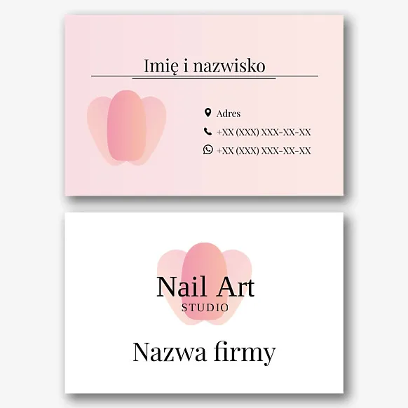 Szablon wizytówki manikiurzystki