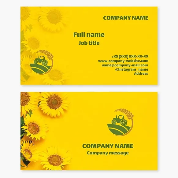 Business card template Agriculture, agricultural machinery, harvest