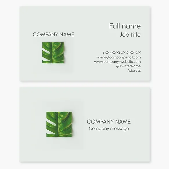 Business card template Plant, ecology