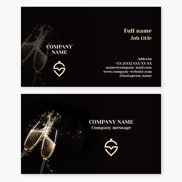Business card template. Restaurant. Letter S.