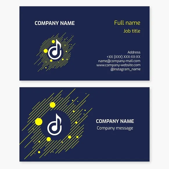 Business card template Music, musician, music school, music teacher, "Everything for music" store