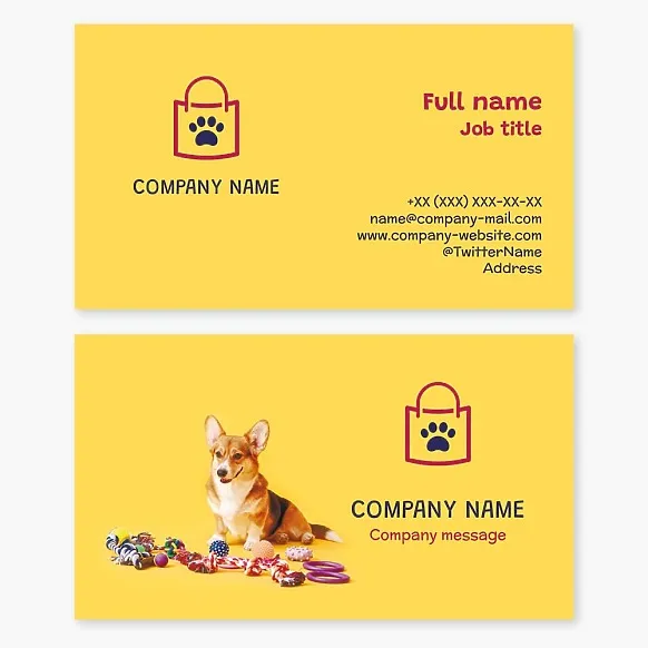 Business card template Pet shop