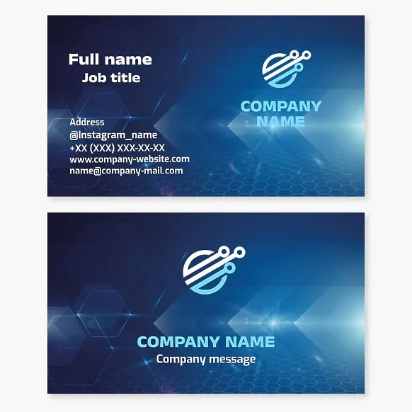 Business card template Electronics, electrical engineering, electronic gadgets, microcircuits, chips