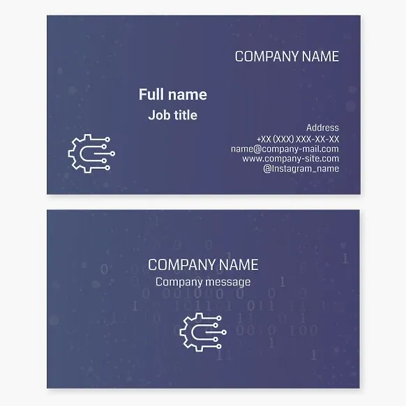 Business card template. Electrical engineering company. Engineer, designer, technologist.