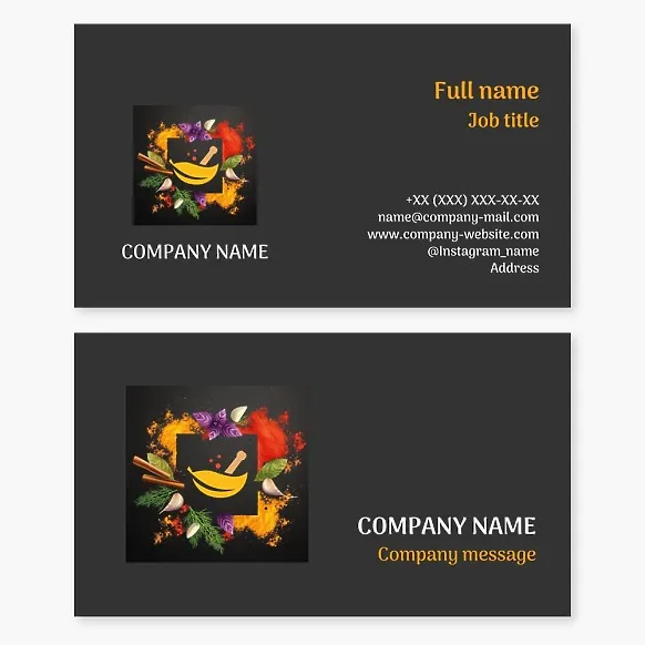 Seasonings business card template, spices