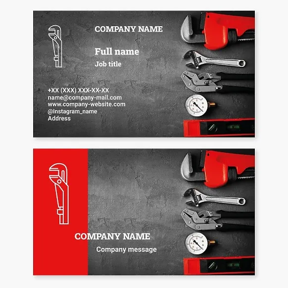 Business card template Plumbing, plumber