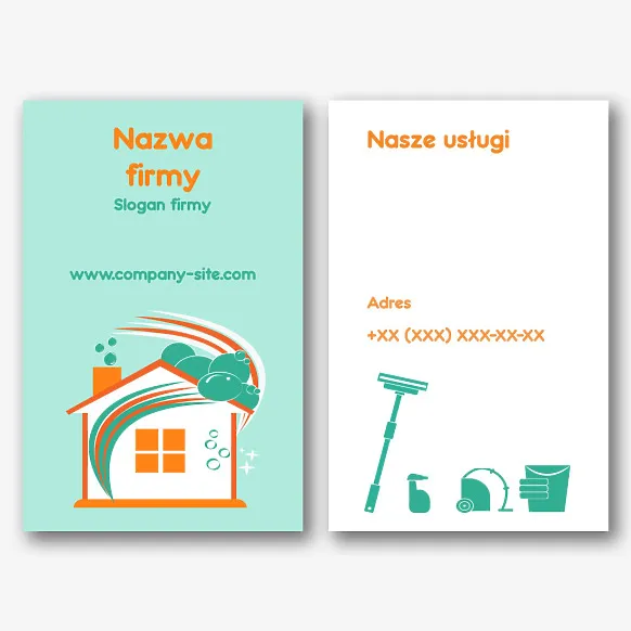 Szablon wizytówki firmy sprzątającej