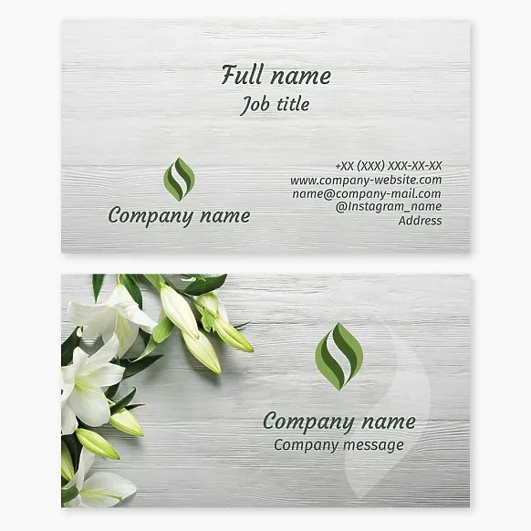 Business card template Plants, ecology, home flowers