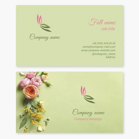 Business card template Butterfly, flower, salon, shop, boutique