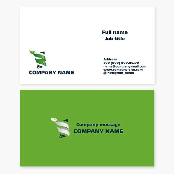 Business card template. Household waste management. Waste removal and recycling. Environmental awareness. Responsible consumption.