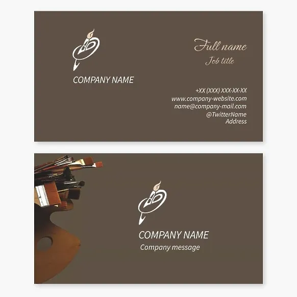 Business card template Artist, drawing school