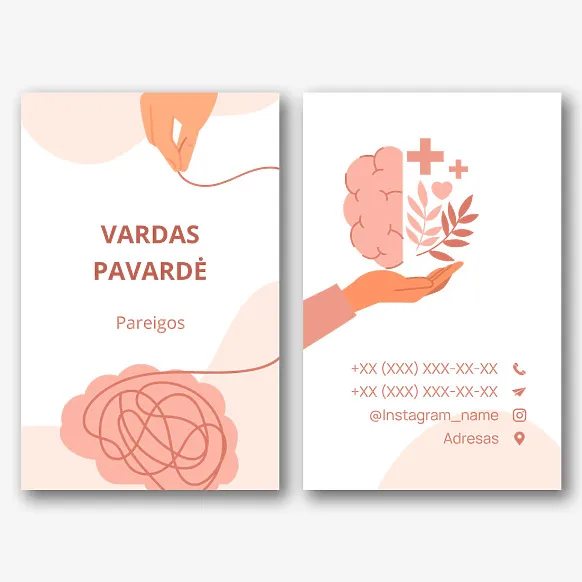 Psichoterapeuto vizitinės kortelės Šablonas