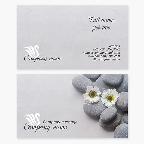Business card template. Swan. Spa center