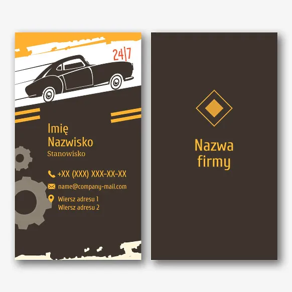 Szablon wizytówki serwisu samochodowego