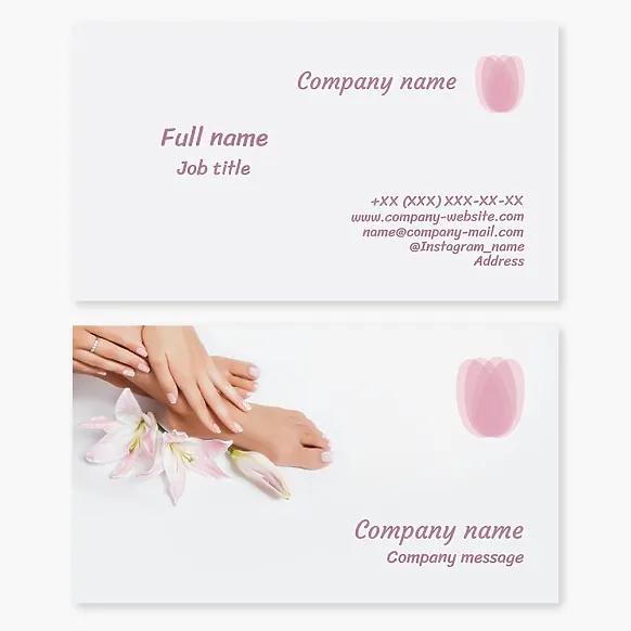 Business card template Pedicure, manicure