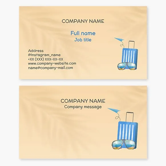 Business card template Travel agency