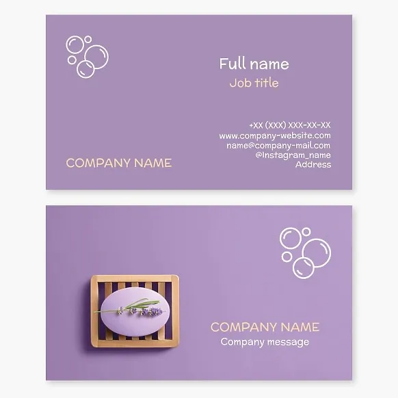Business card template Natural handmade soap, Letter O