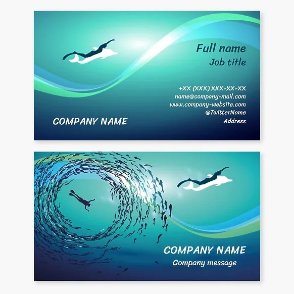 Business card template Diving