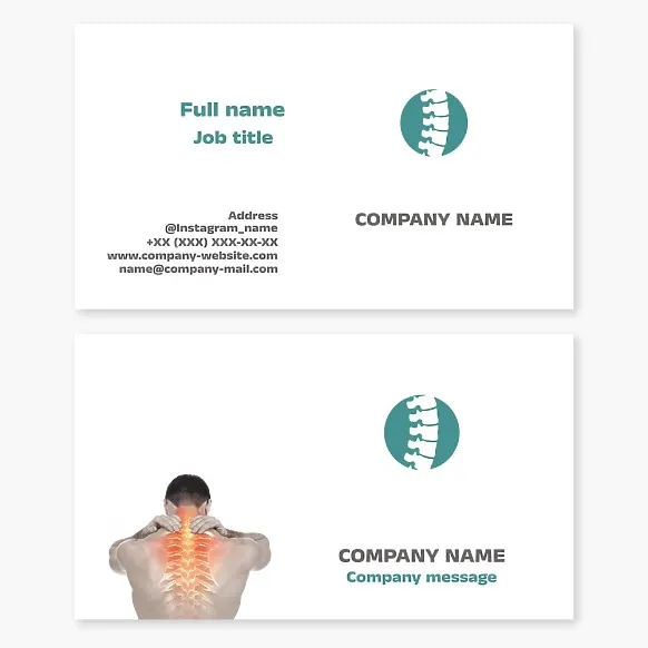 Business card template Spine, massage