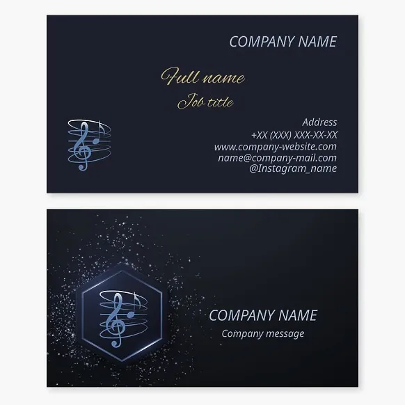 Business card template Music, notes