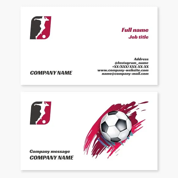 Business card template "Football".