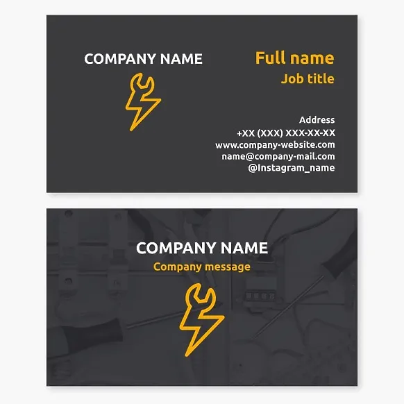 Business card template Electrical appliance repair, electrician