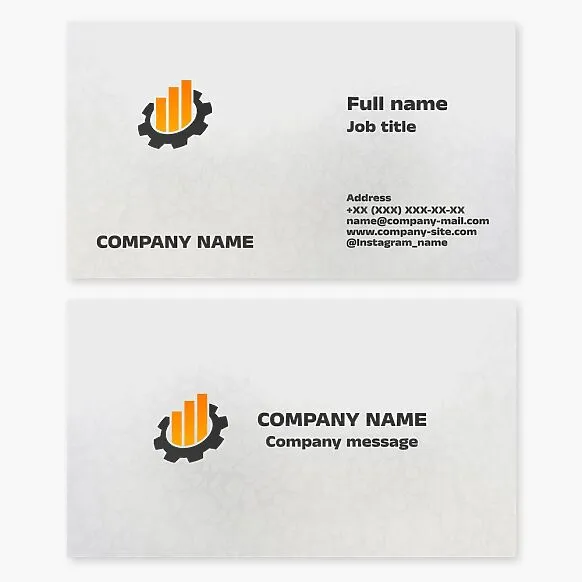 Business card template for an innovative engineering and manufacturing company.