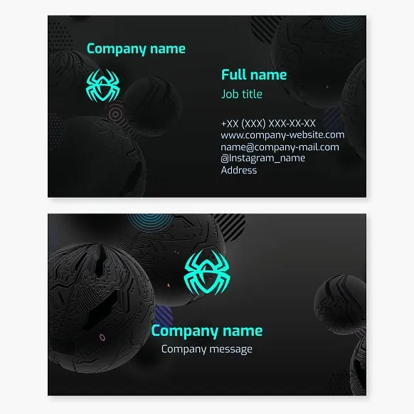 Business Card Template Software Hacking, Cracker, Spider