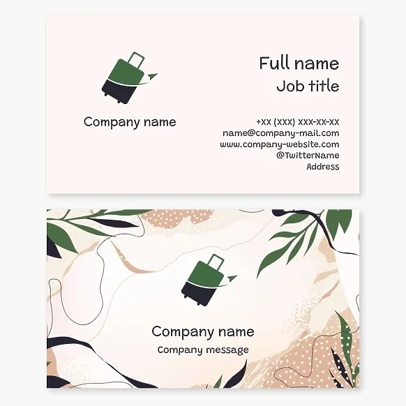 Business card template Travel agency