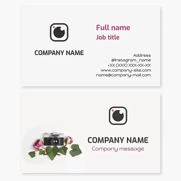 Business card template Photography