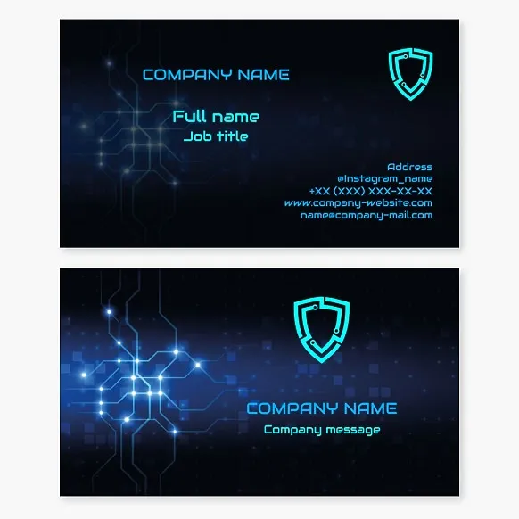 Business Card Template Digital Security, Cyber Defense