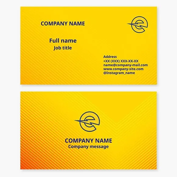 Electrical Engineering Logo | Lightning Bolt | Electrician Business Card Template | Letter E.
