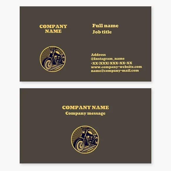 Vintage style business card template. Motorcycle shop.
