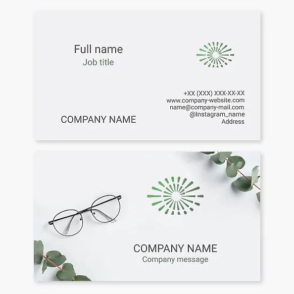 Business card template Optics, glasses, vision improvement