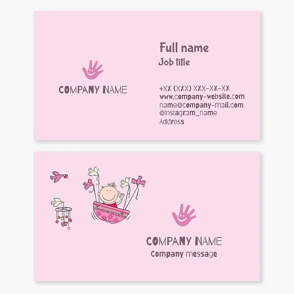 Business card template Baby products