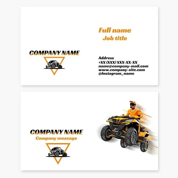 Business card template. ATVs.