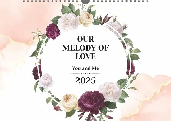 Calendar template with wedding photos