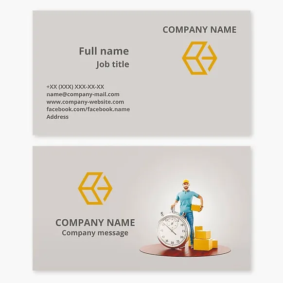 Business card template Delivery of parcels and documents