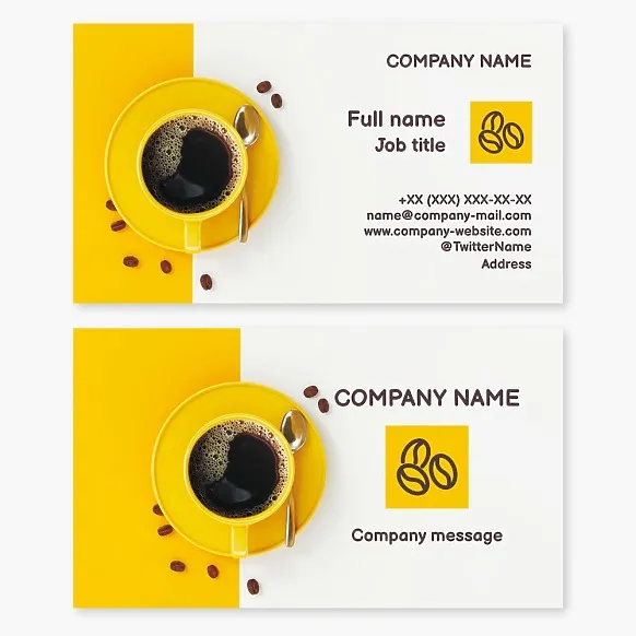 Coffee business card template, Grains, Cafe