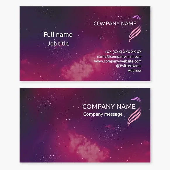 Business card template Space wave, abstract