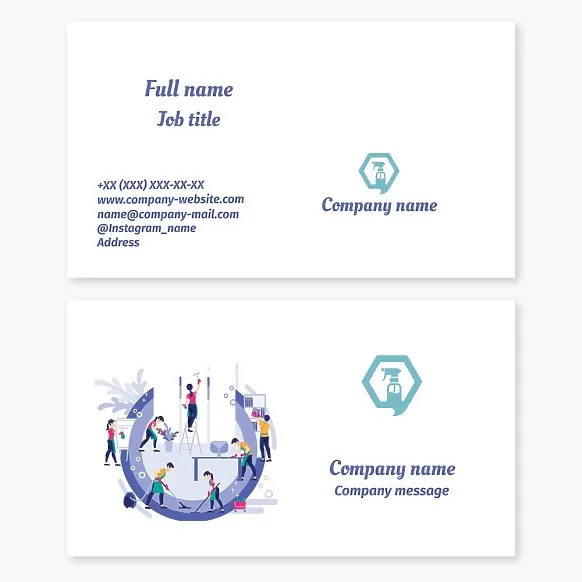 Business card template Cleaning of premises, cleaning company