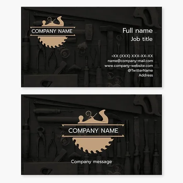 Business Card Template Carpentry Services