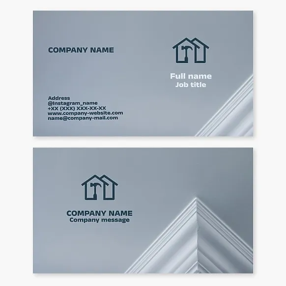 Free business card template. Home, office, and space renovation.
