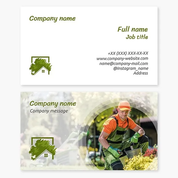 Business card template Greening, landscape design
