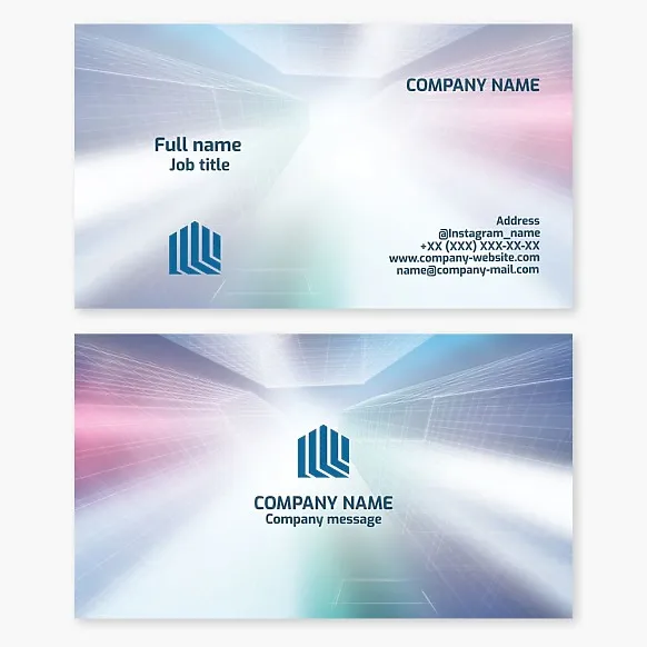Business card template. Real estate, architecture, construction. Letter L.
