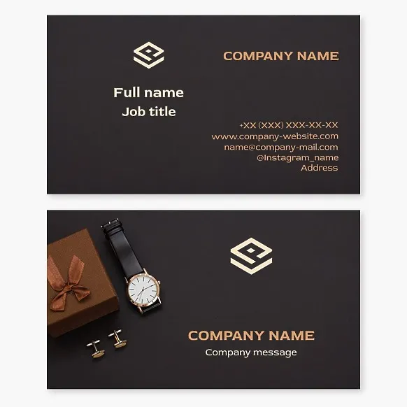 Business card template Watches and accessories, men's gifts store