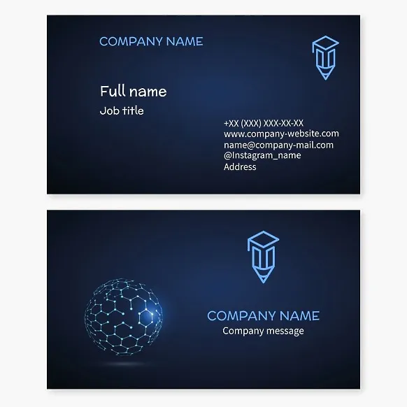 Business card template Online education, distance learning, courses