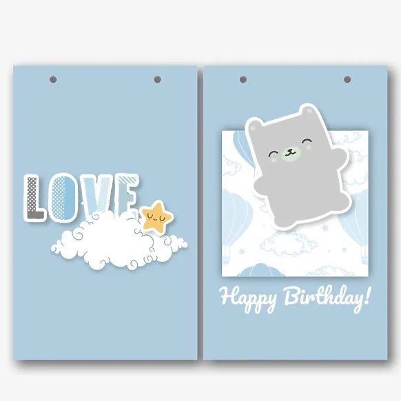 Paper bag template for the birthday boy
