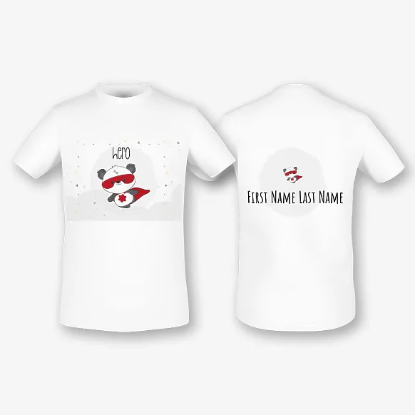 A template for a personalized T-shirt with a panda