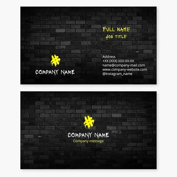 Business card template. Informal youth association.
